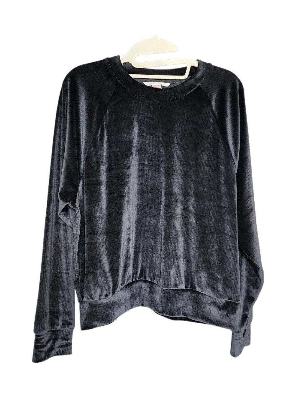 Victoria's Secret Black Velvet Crewneck Sweatshirt